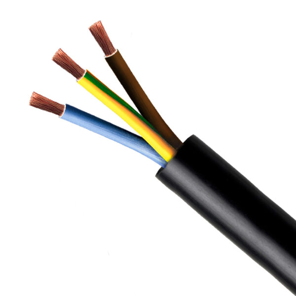 Cable RV-K 3G1.5mm2, 0.6/1kV XLPE/PVC negro, clase 5, x metro lineal