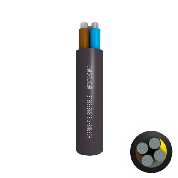 Cable H07RN8-F arrastre/sumergible 4G10mm2, 1kV, goma, clase 5, x metro lineal