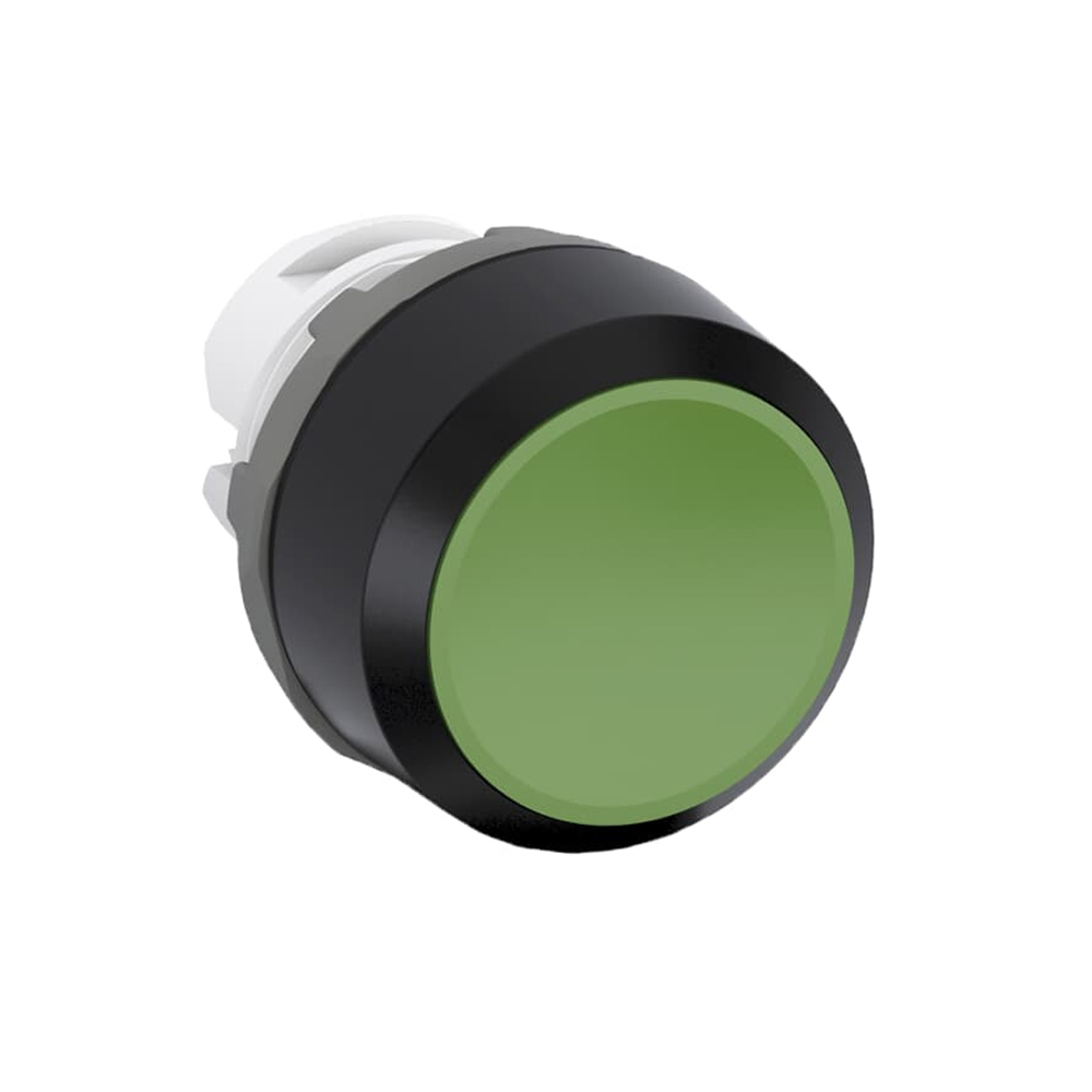 Cabeza para pulsador no luminoso rasante verde 22mm plástico negro