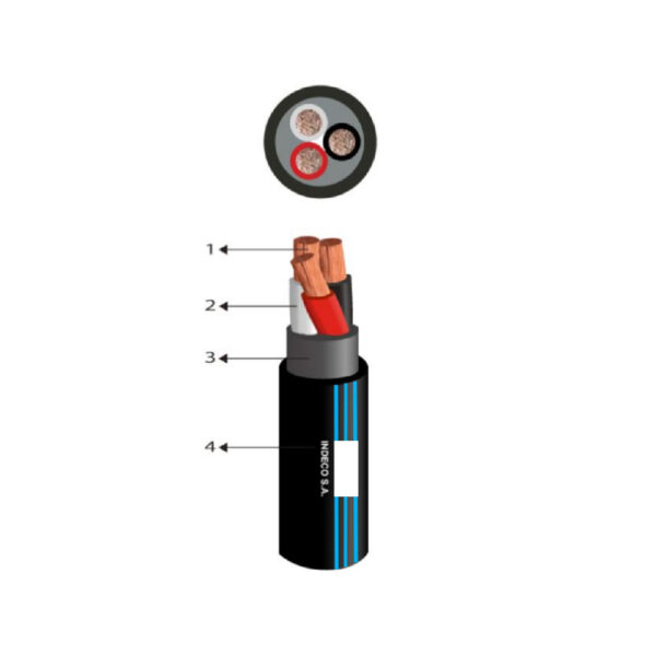 Cable de arrastre vulcanizado NLT 2x16AWG 500V, x rollo, Practicable