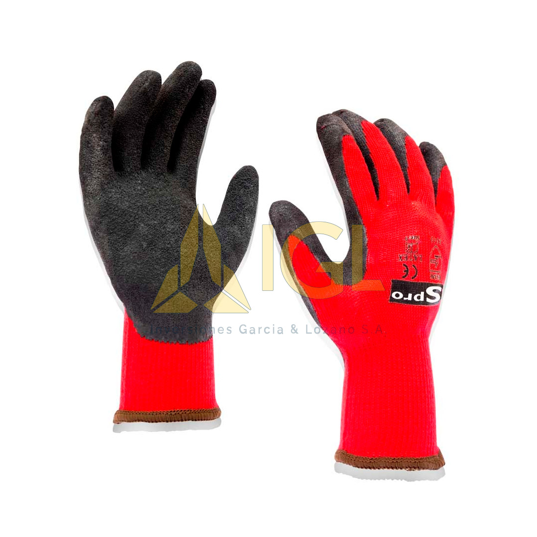 GUANTE RECUBIERTO TEJIDO / PALMA LATEX NEGRO (ROJO)